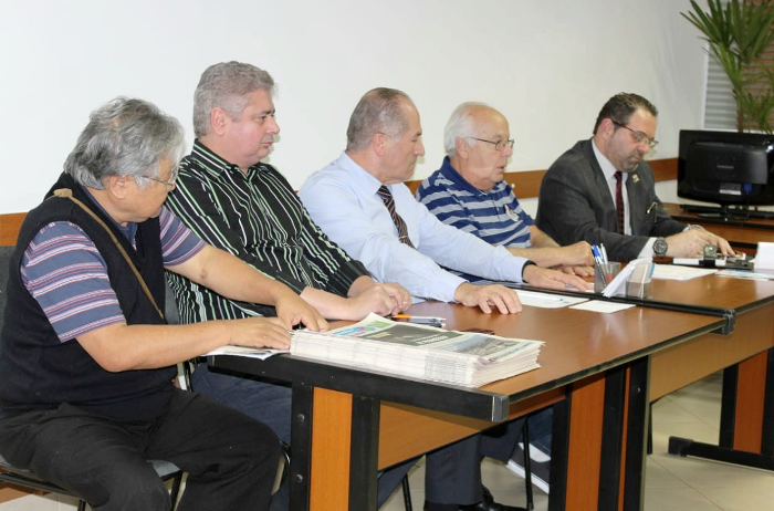 Dirigentes durante encontro da CDL - Câmara Dos Dirigentes Lojistas sobre registro de propriedade intelectual